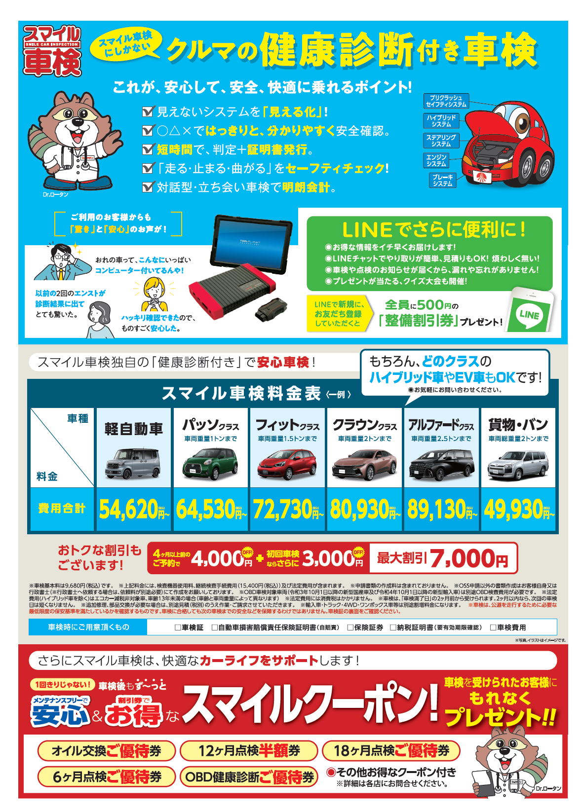 スマイル車検コンピューター診断　大阪の車検に安心安全をお届けするスマイル車検